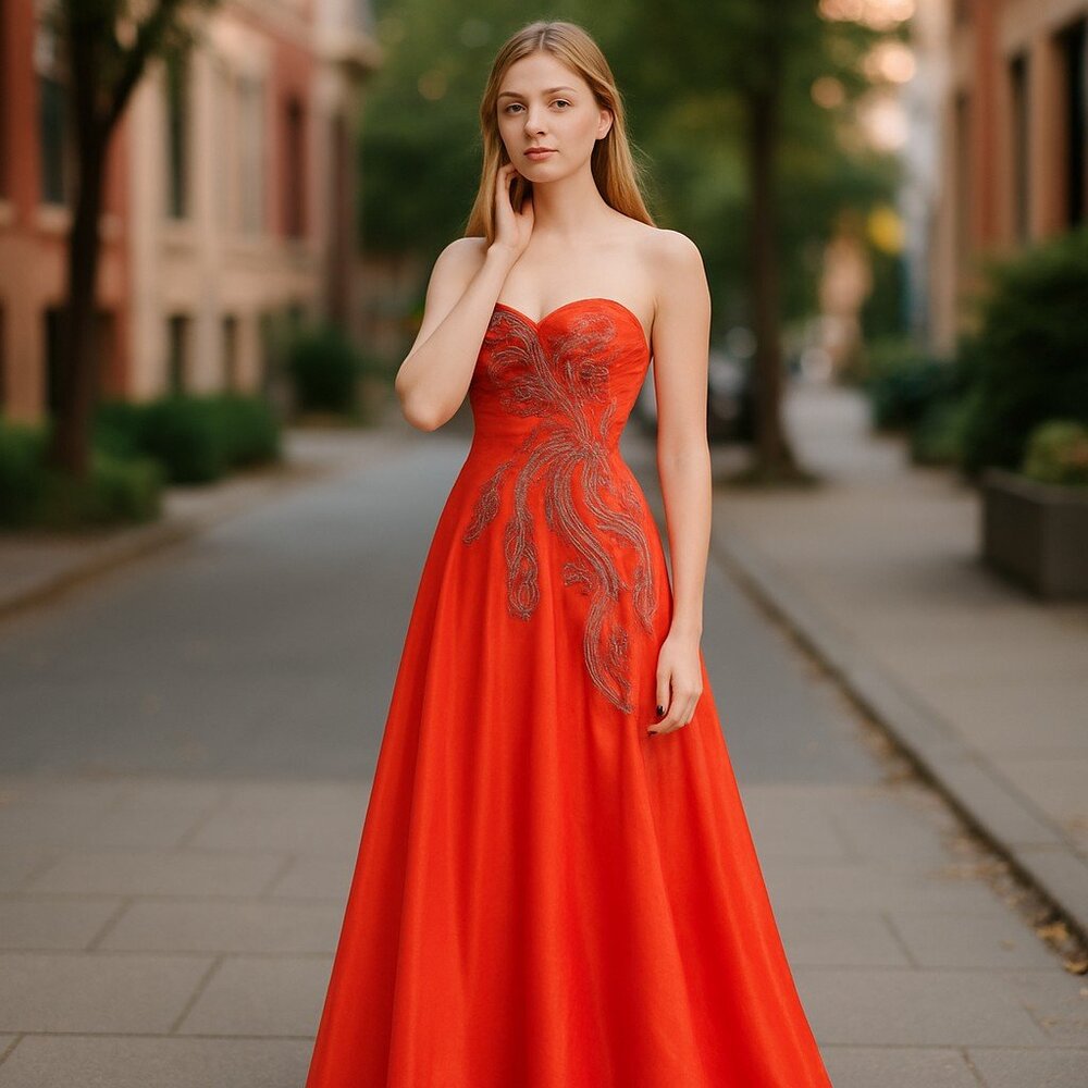 NWT NINA CANACCI 21641 DRESS IN COLOR TANGERINE SZ-4